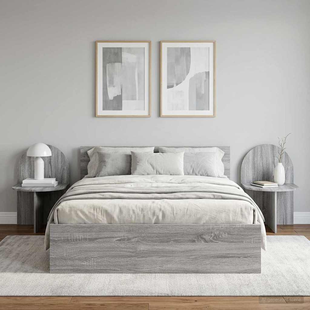Bedside Table 2 pcs Grey Sonoma 48 x 49 x 65 cm Engineered Wood
