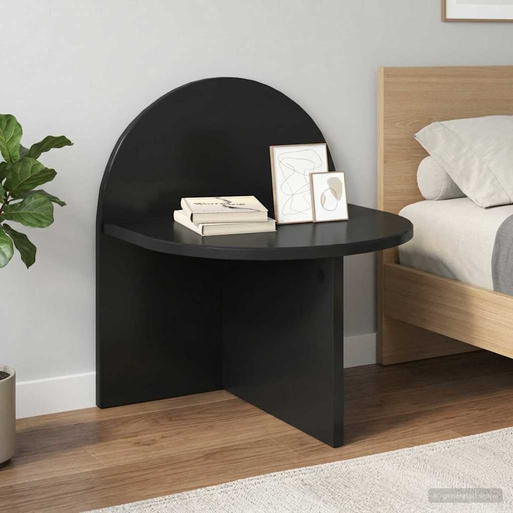 Bedside Table Black Oak 40 x 35.5 x 45.5 cm Engineered Wood
