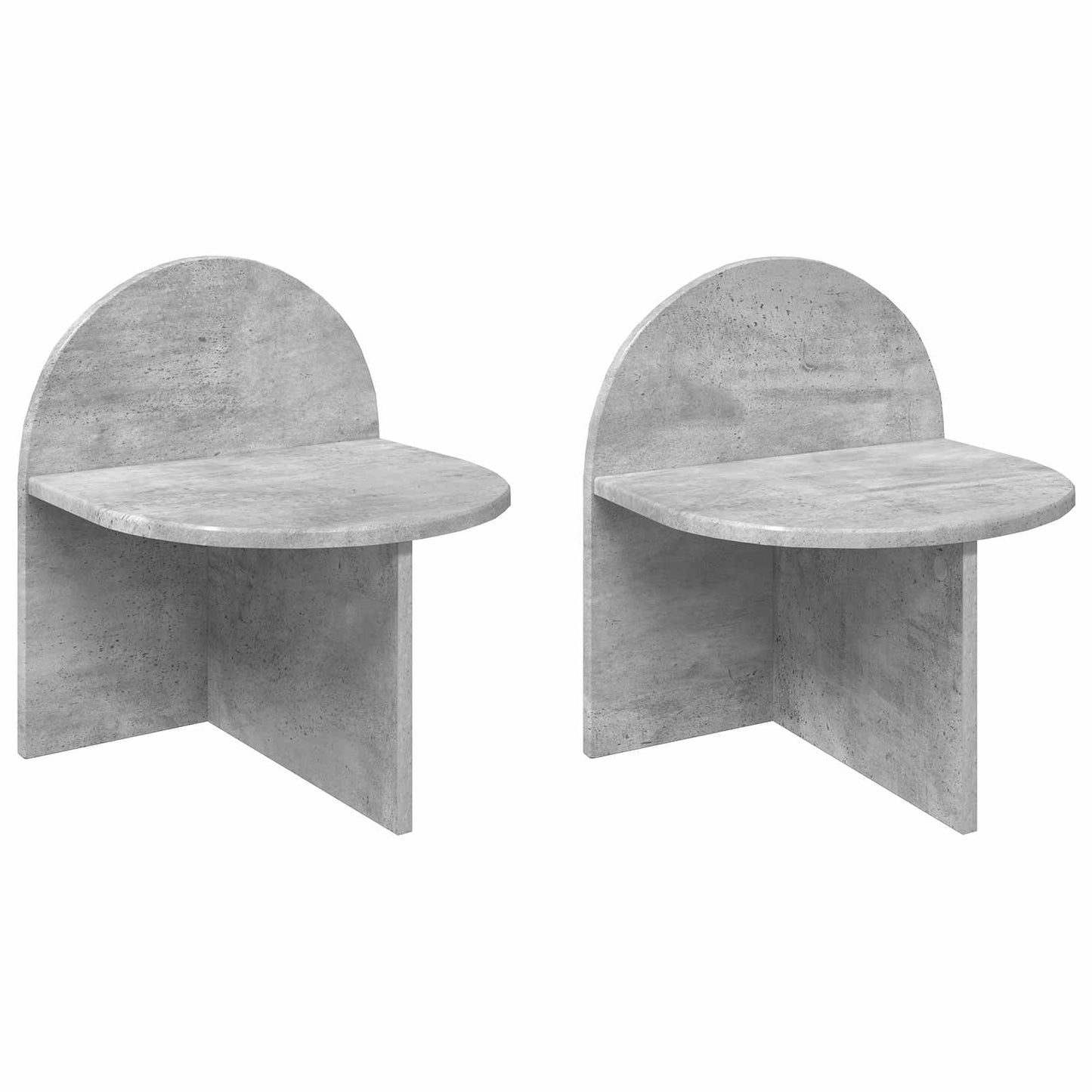 Bedside Table 2 pcs Concrete Grey 40 x 35.5 x 45.5 cm