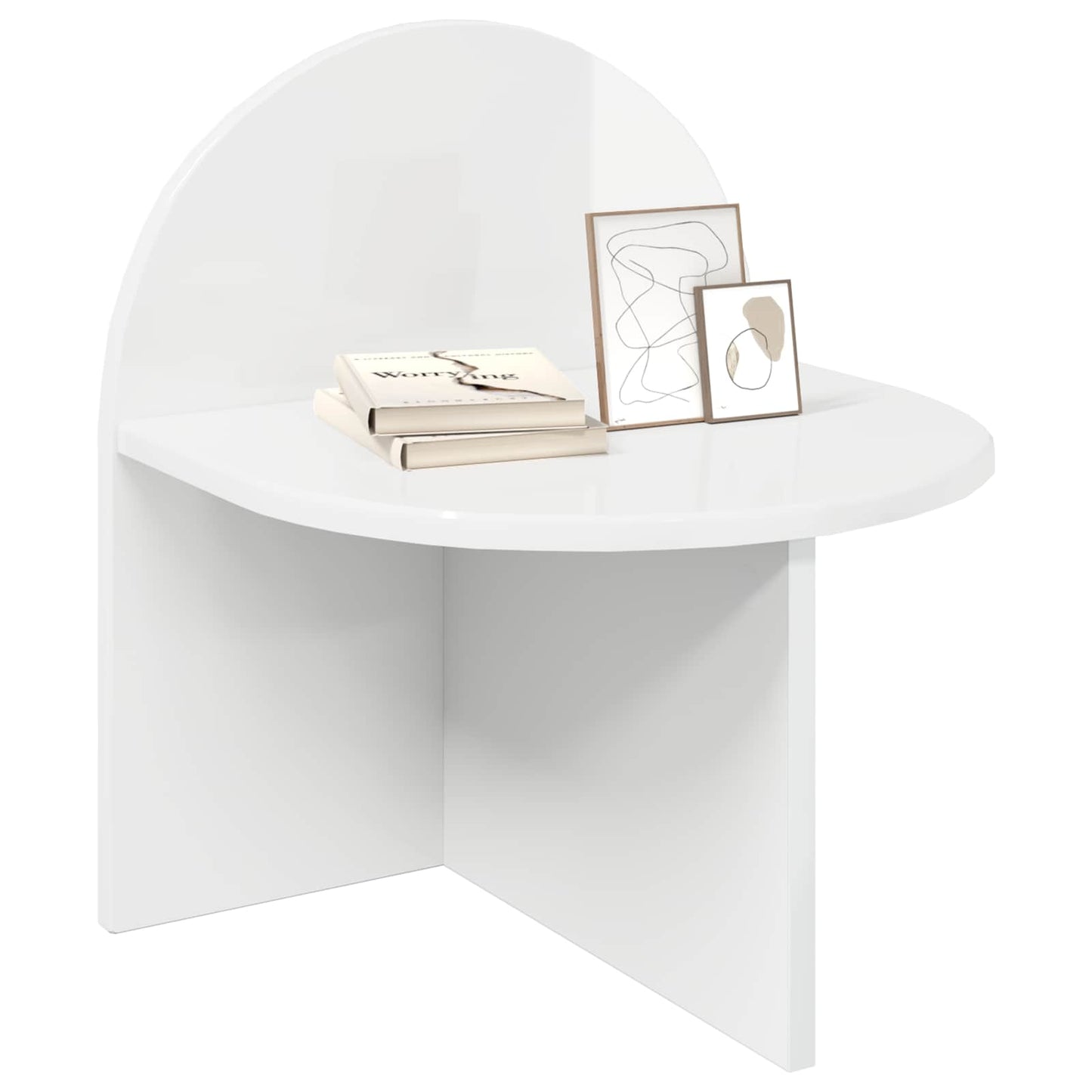 Bedside Table High Gloss White 40 x 35.5 x 45.5 cm