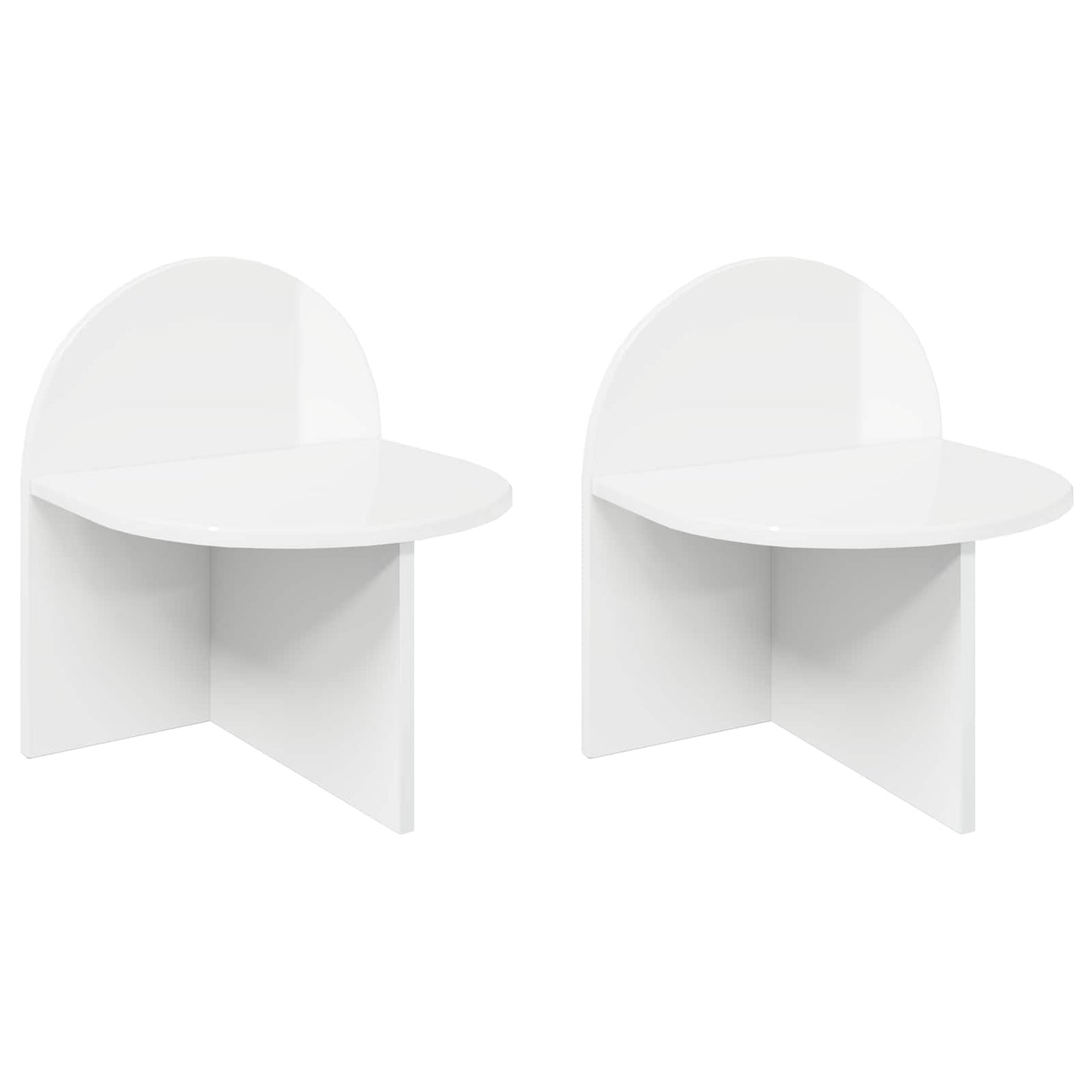 Bedside Table 2 pcs High Gloss White 40 x 35.5 x 45.5 cm