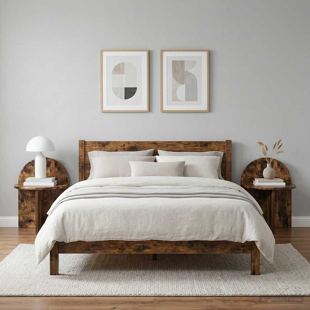 Bedside Table 2 pcs Smoked Oak 40 x 35.5 x 45.5 cm