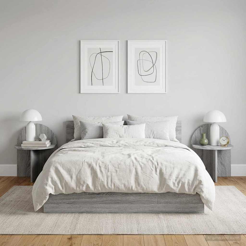 Bedside Table 2 pcs Grey Sonoma 40 x 35.5 x 45.5 cm