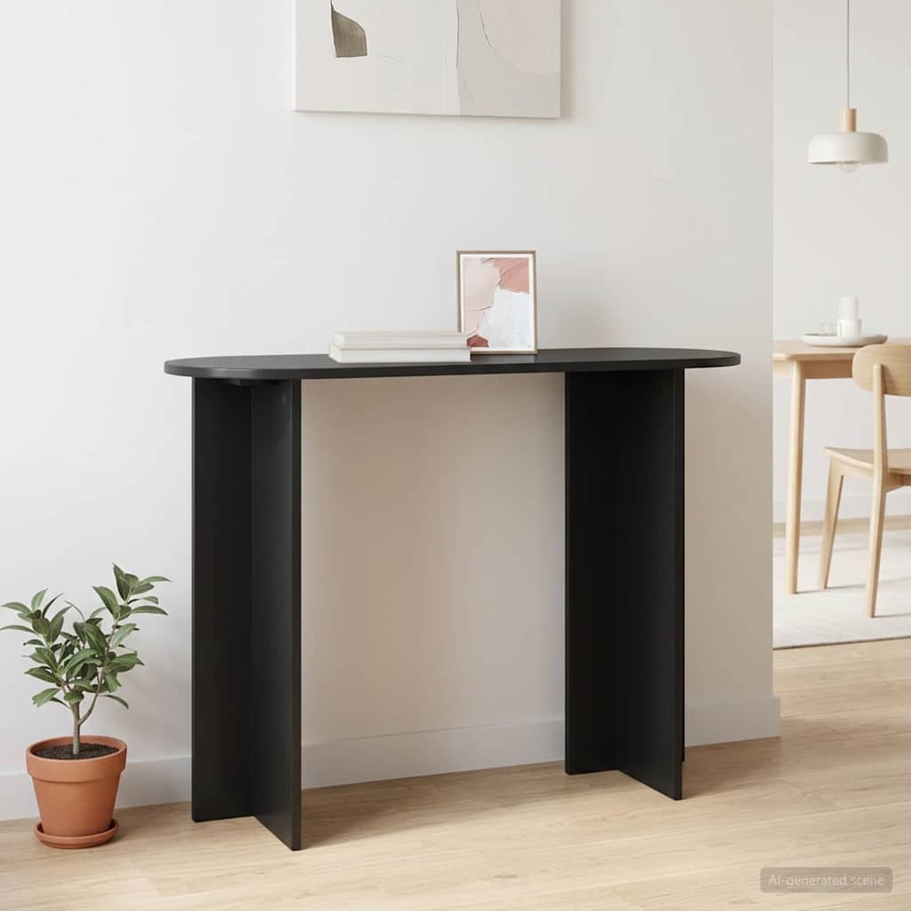 Console Table Black Oak 100 x 39.5 x 75 cm Engineered Wood