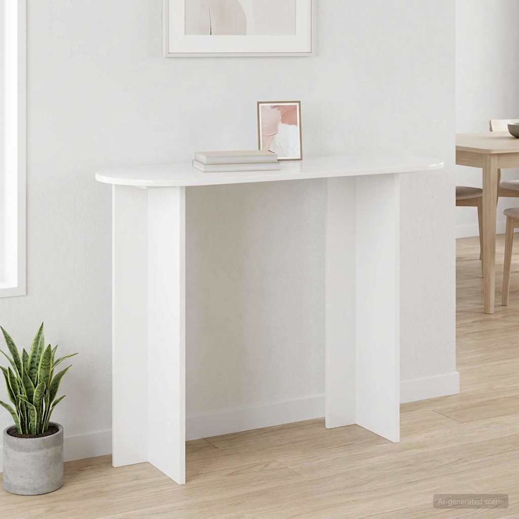 Console Table with Storage High Gloss White 100 x 39.5 x 75 cm