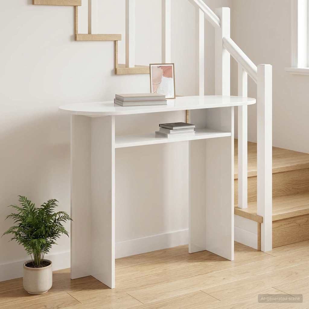 Console Table White 100 x 39.5 x 75 cm Engineered Wood