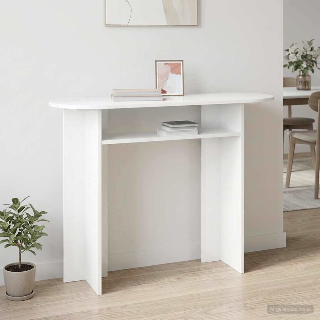 Console Table White 100 x 39.5 x 75 cm Engineered Wood