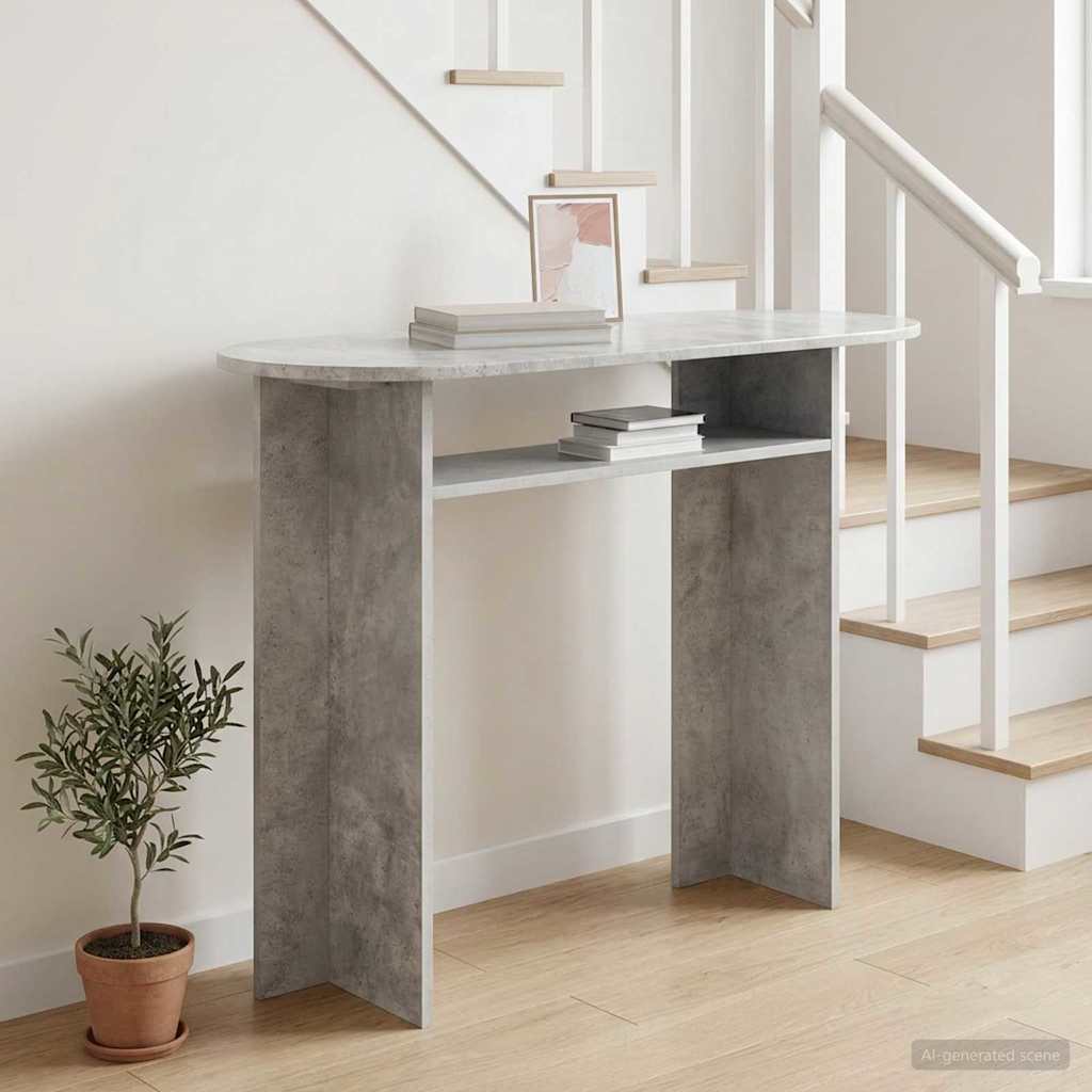 Console Table Concrete Grey 100 x 39.5 x 75 cm Engineered Wood