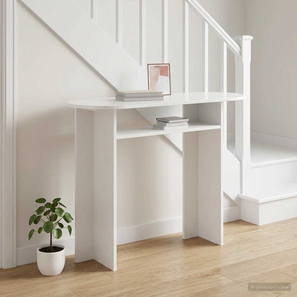 Console Table with Storage High Gloss White 100 x 39.5 x 75 cm
