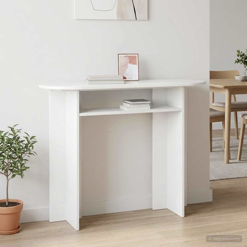 Console Table with Storage High Gloss White 100 x 39.5 x 75 cm
