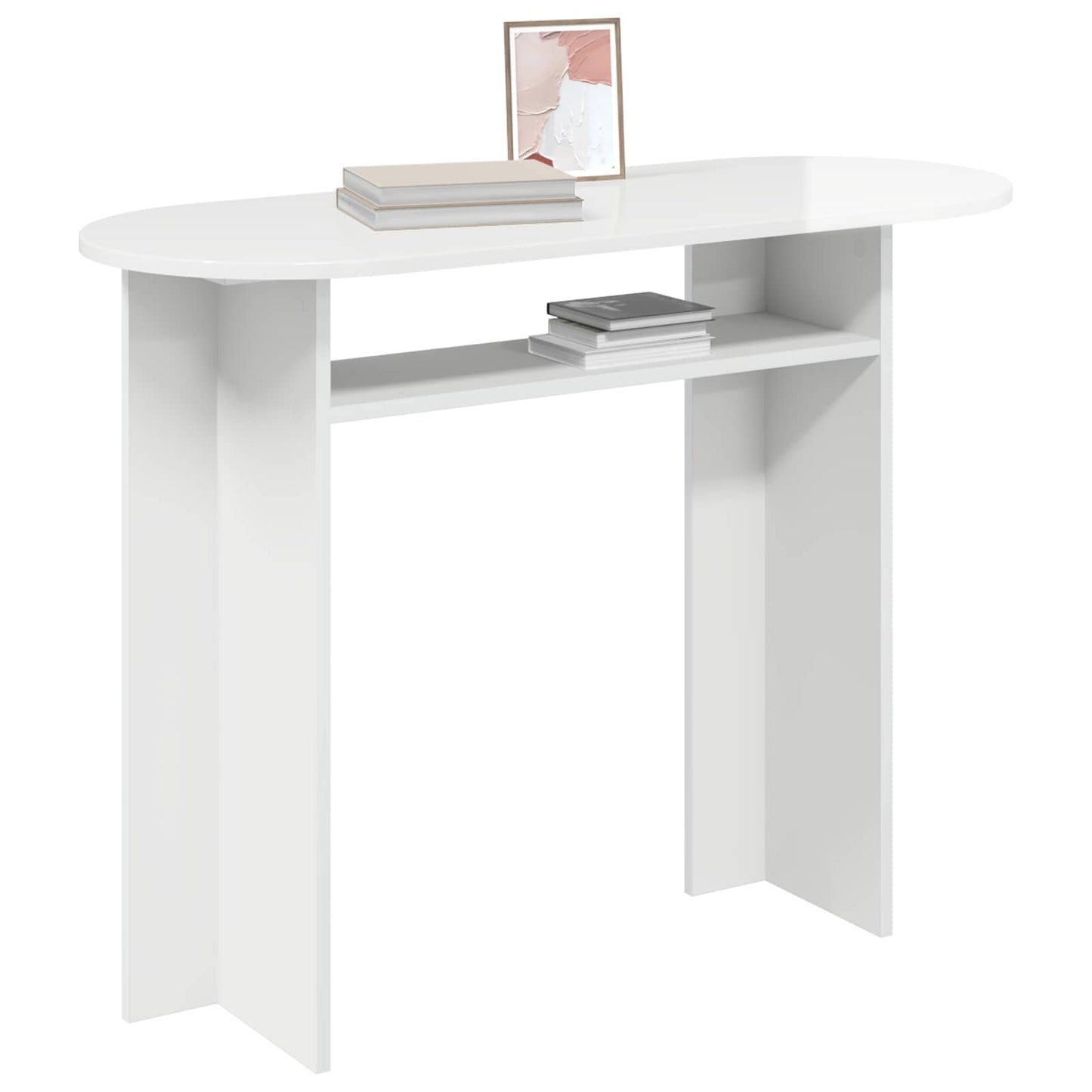Console Table with Storage High Gloss White 100 x 39.5 x 75 cm