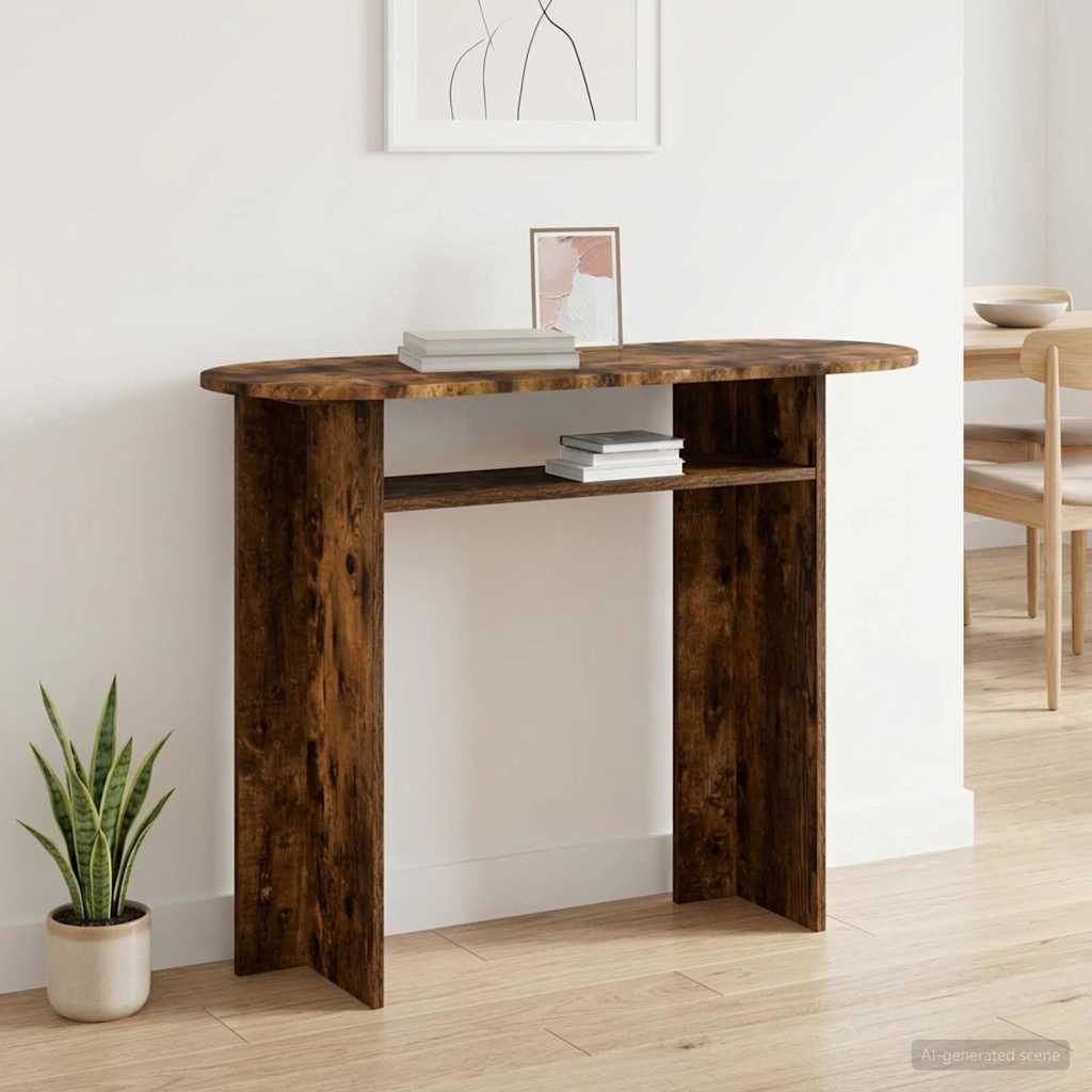 Console Table Smoked Oak 100 x 39.5 x 75 cm Engineered Wood