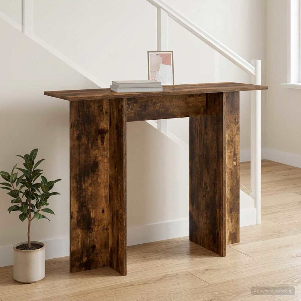 Console Table Smoked Oak 100 x 30 x 75 cm Engineered Wood