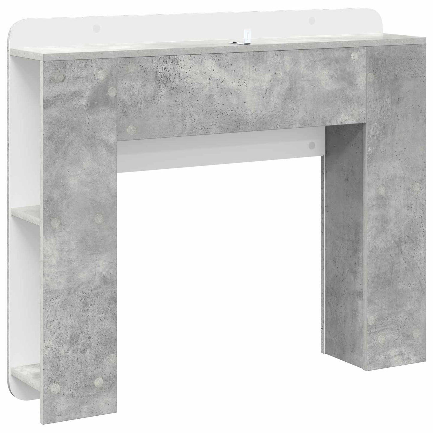 Headboard Cabinet with Storage Concrete Grey Engineered Wood