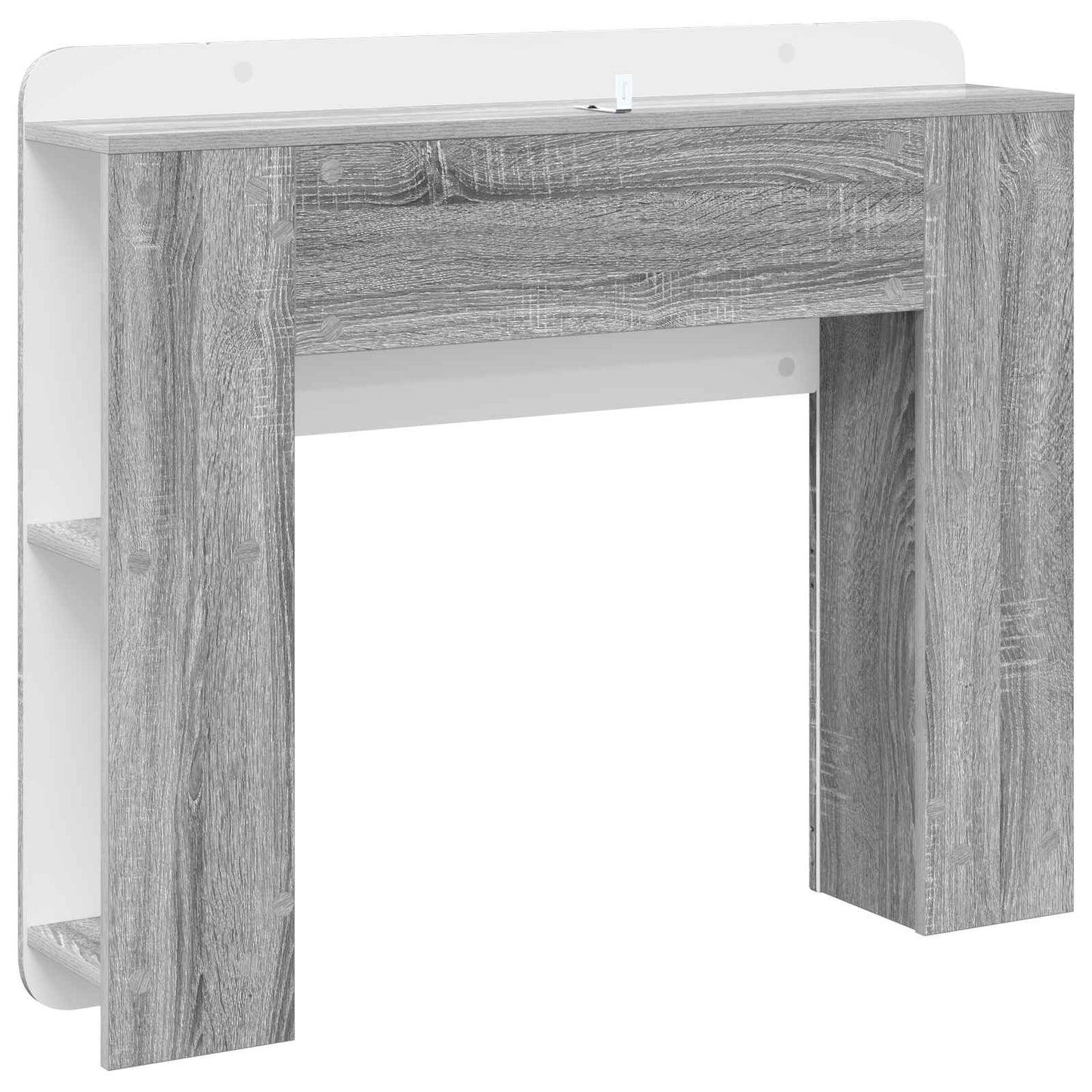 Headboard Cabinet with Storage Grey Sonoma Engineered Wood