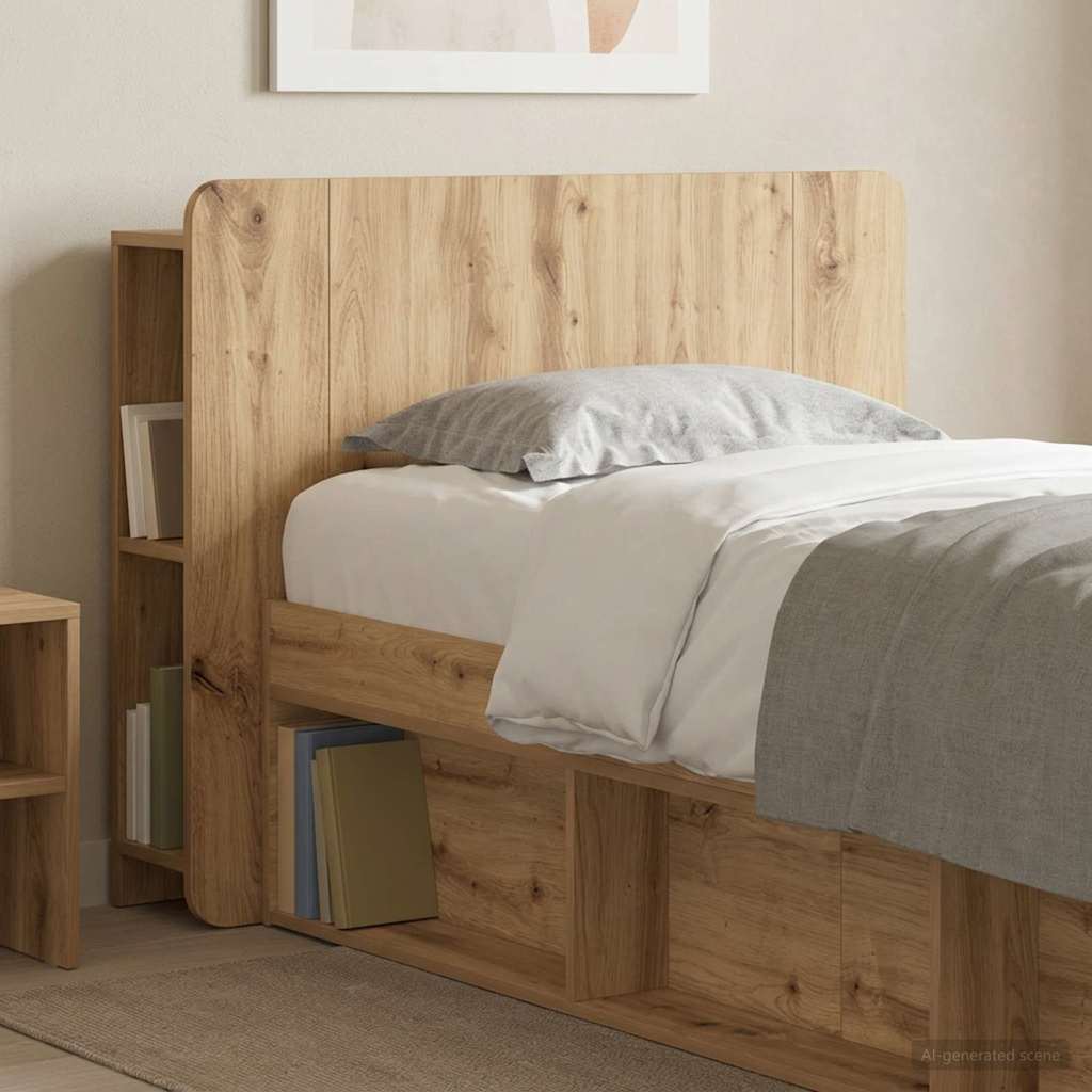 Headboard Cabinet with Storage Artisan Oak Engineered Wood