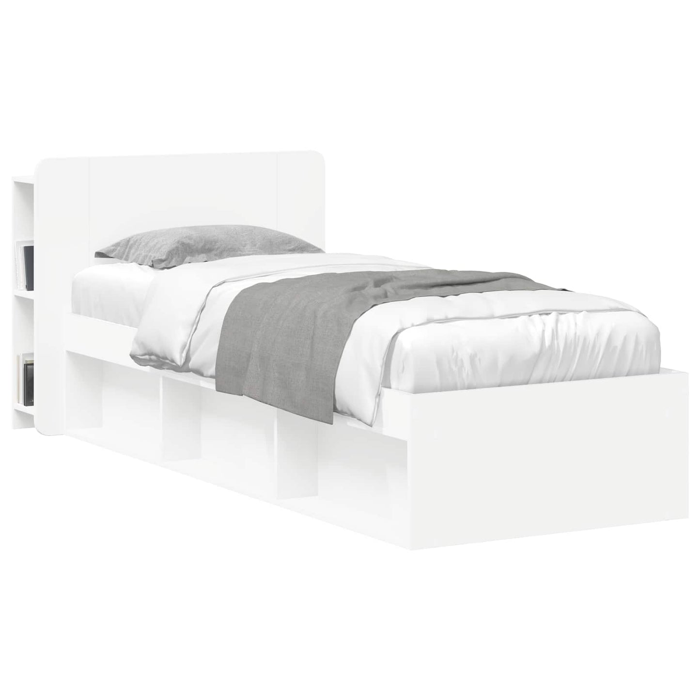 Headboard Cabinet with Storage White Engineered Wood