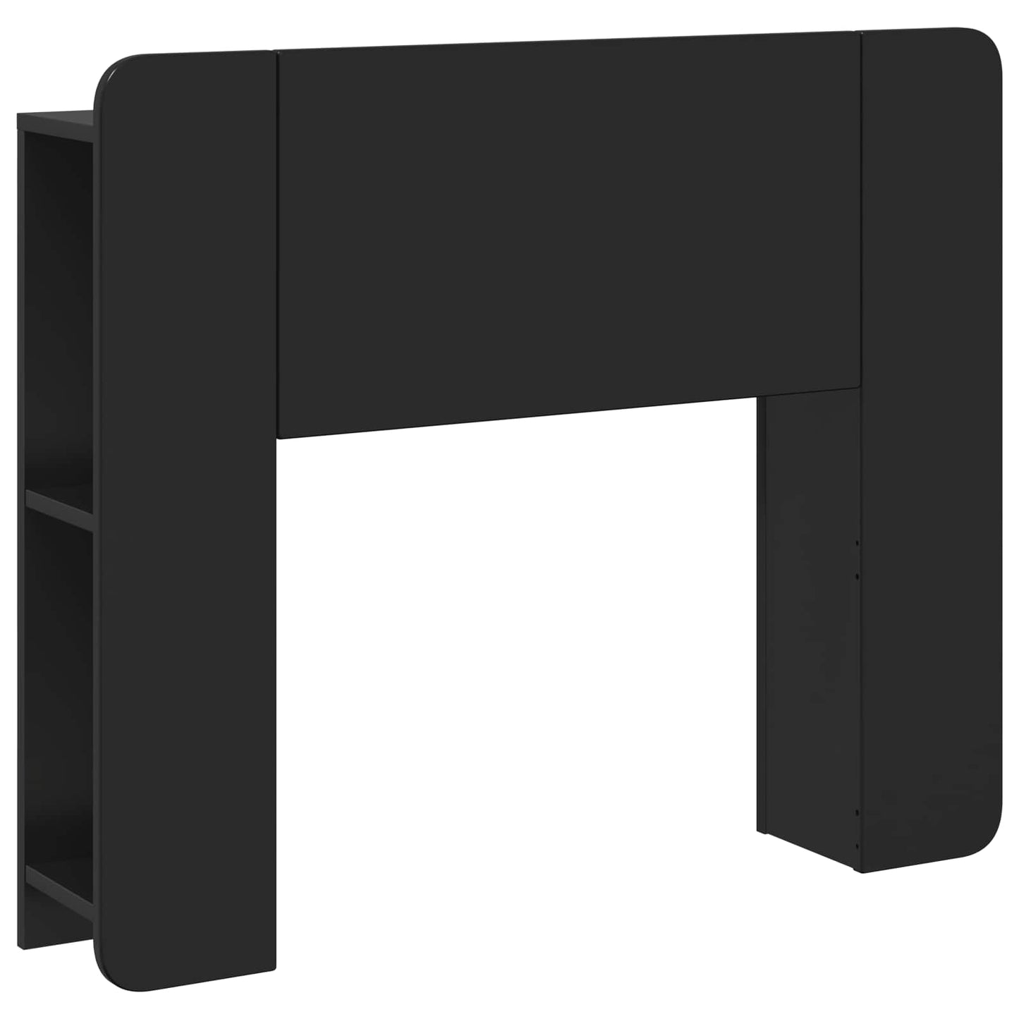 Headboard Cabinet with Storage Black Engineered Wood