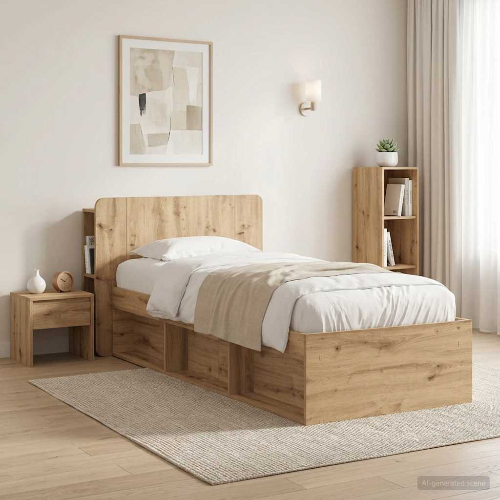 Headboard Cabinet with Storage Artisan Oak 119.5 x 18.5 x 80 cm
