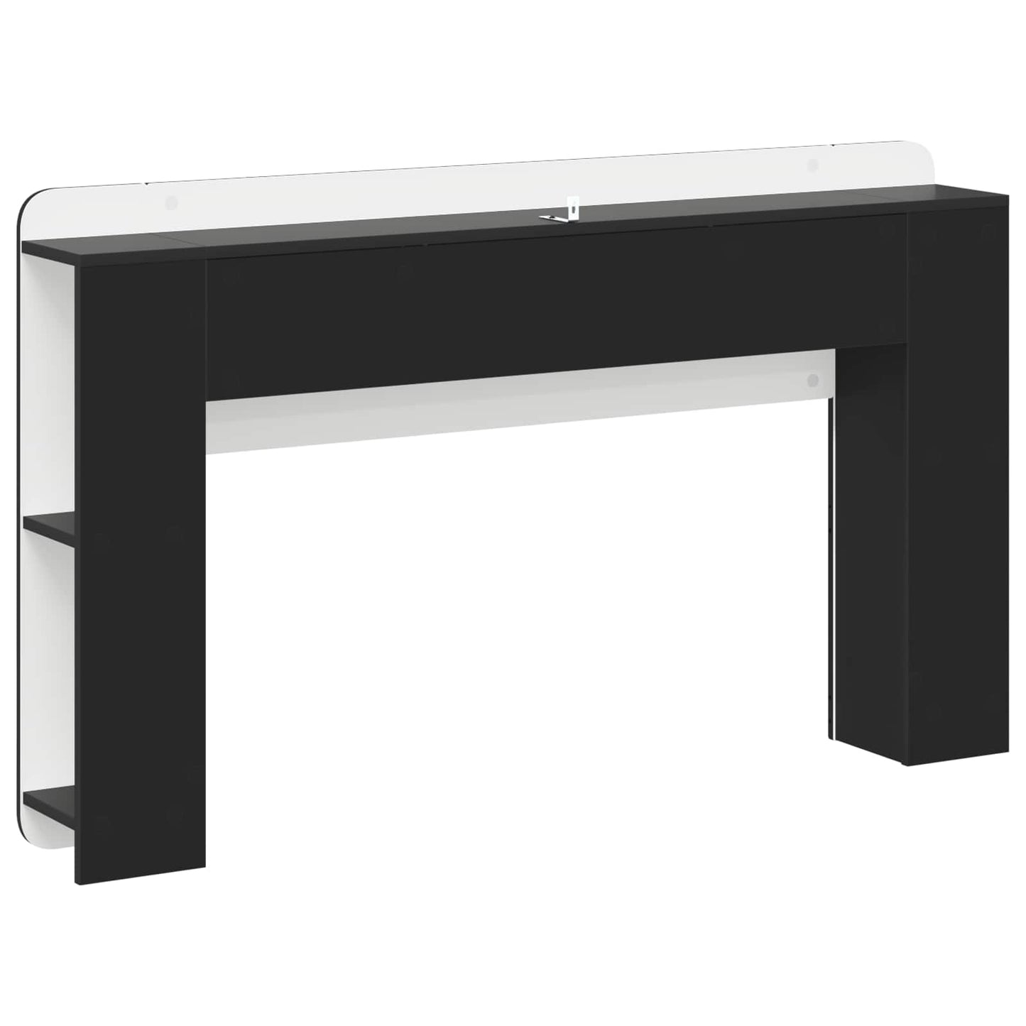 Headboard Cabinet Black 135 x 18.5 x 80 cm Engineered Wood