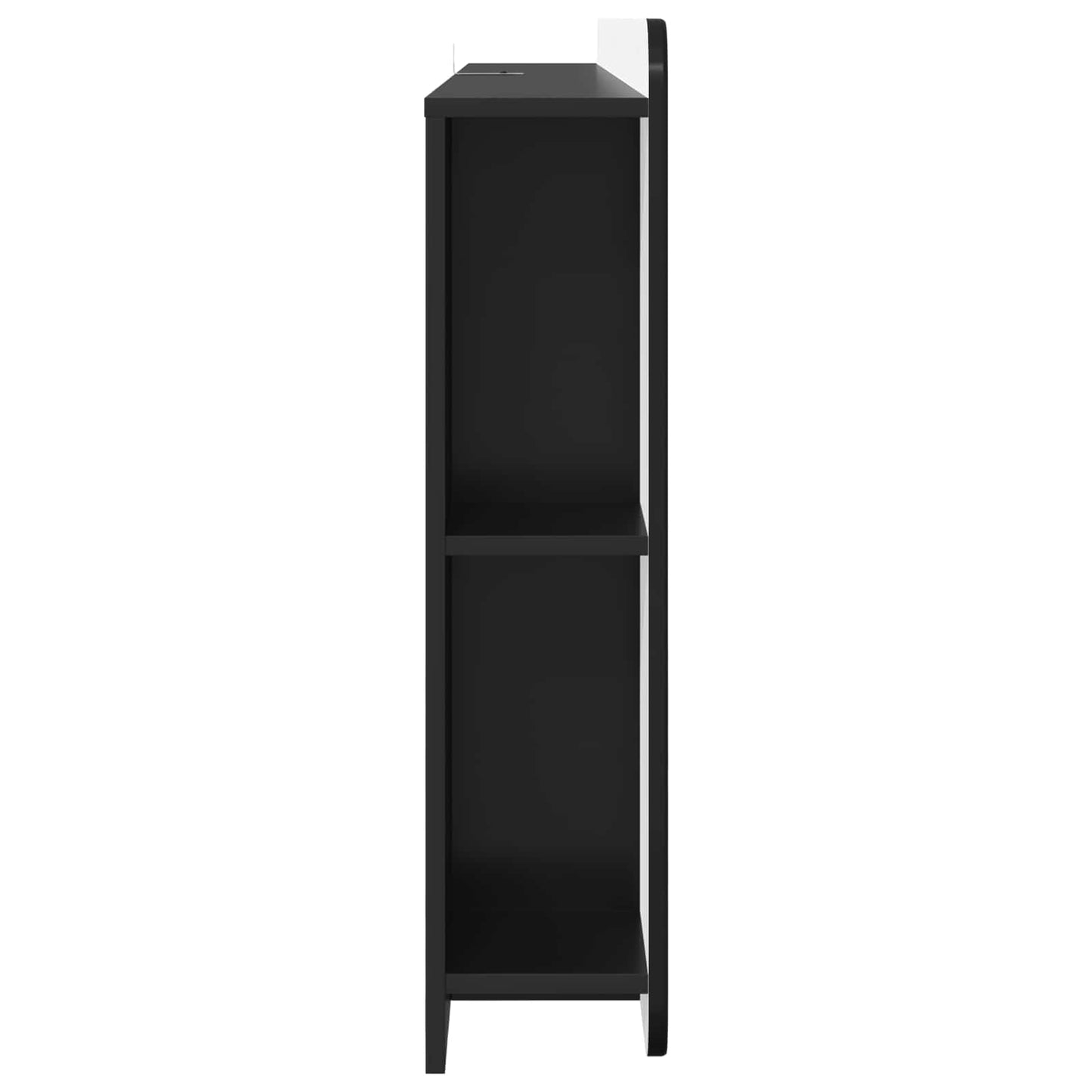Headboard Cabinet Black 135 x 18.5 x 80 cm Engineered Wood