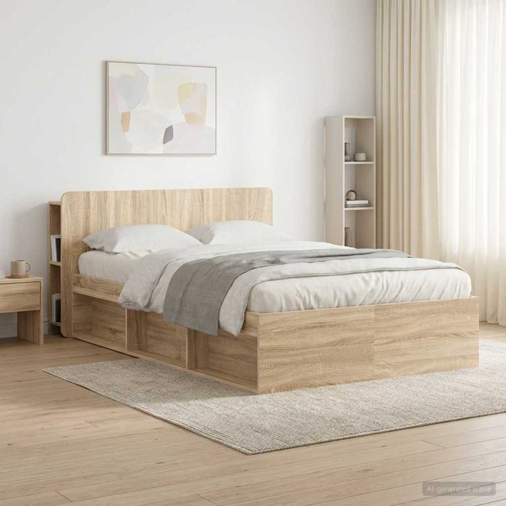 Headboard Cabinet with Storage Sonoma Engineered Wood