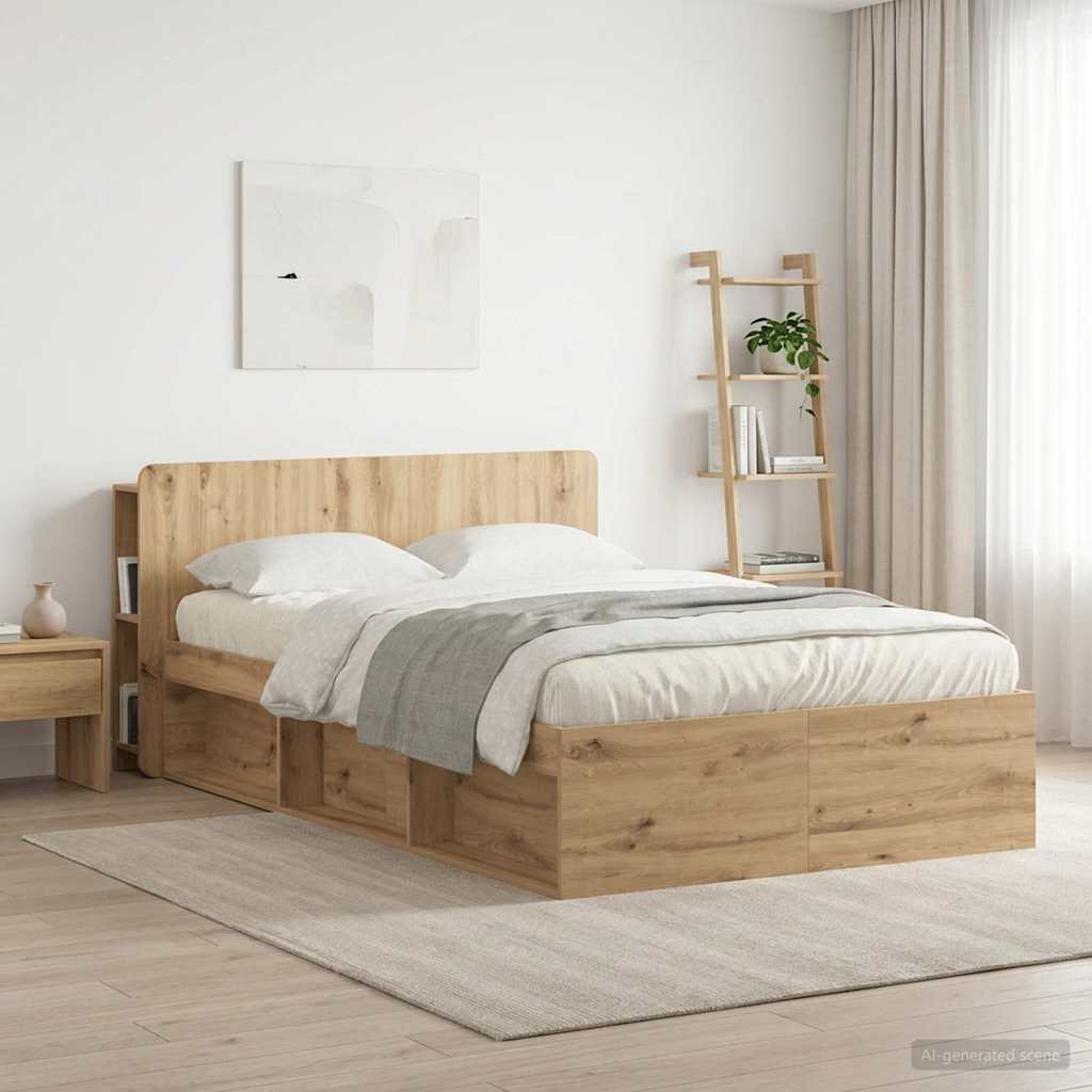 Headboard Cabinet with Storage Artisan Oak Engineered Wood