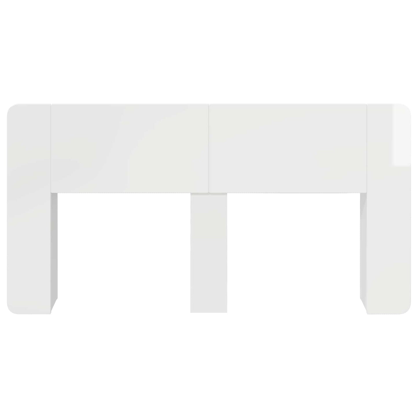 Headboard Cabinet with Storage High Gloss White Engineered Wood
