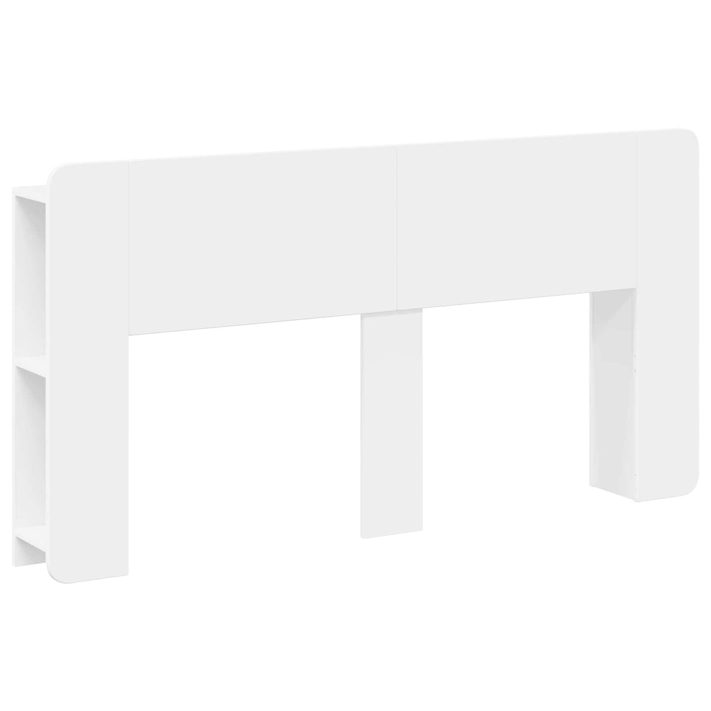 Headboard Cabinet with Storage White Engineered Wood