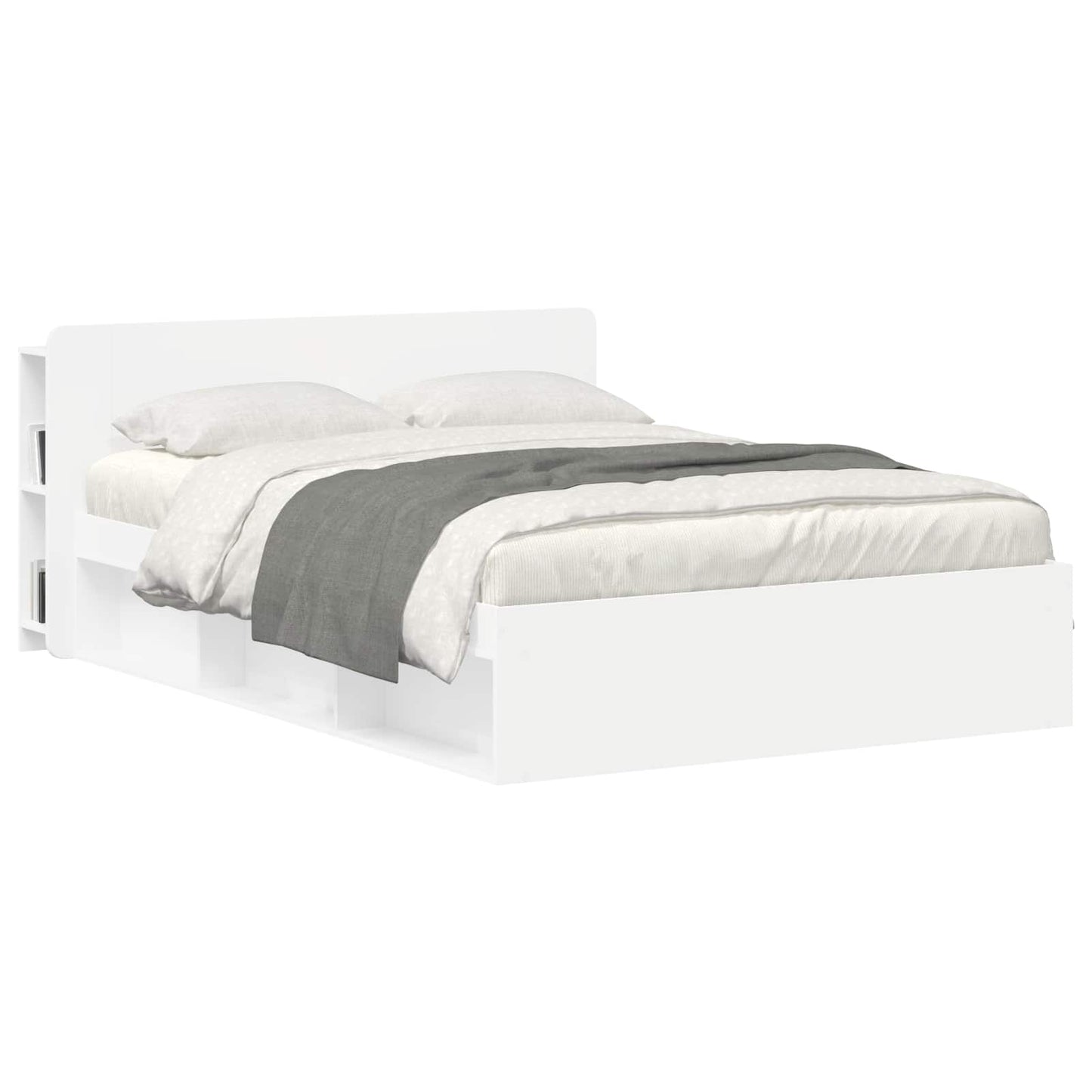 Headboard Cabinet with Storage White Engineered Wood
