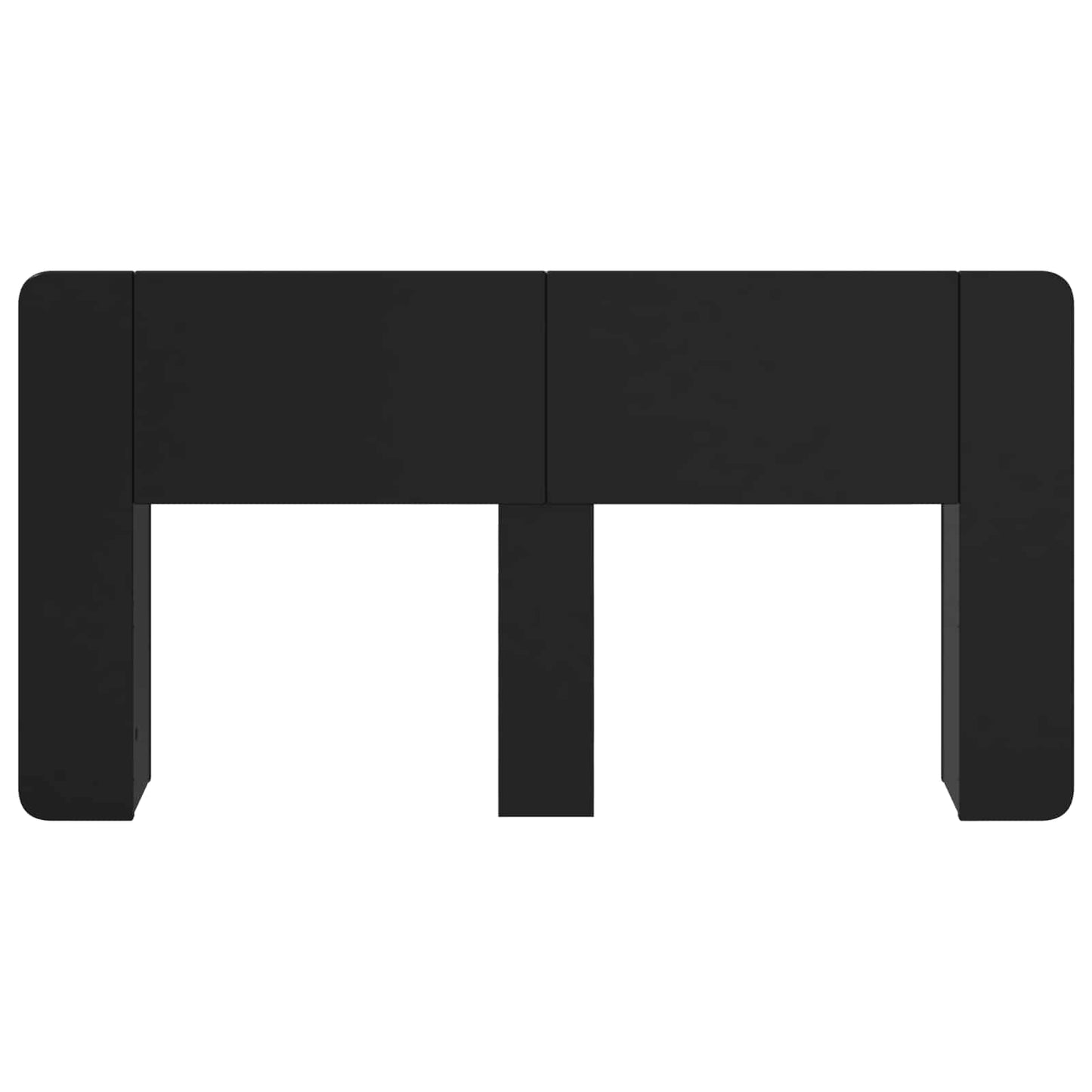 Headboard Cabinet with Storage Black Engineered Wood