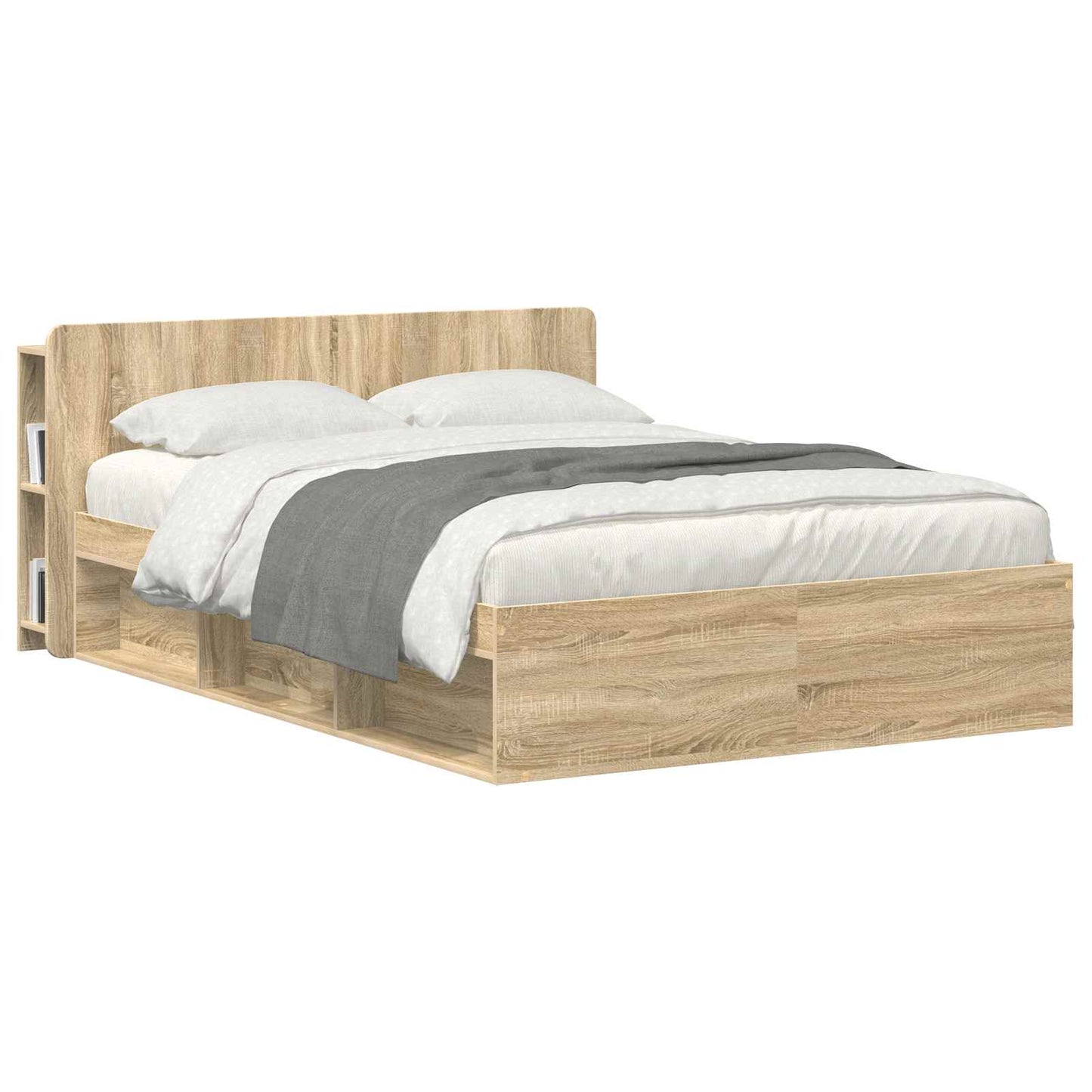 Headboard Cabinet with Storage Sonoma Oak Engineered Wood