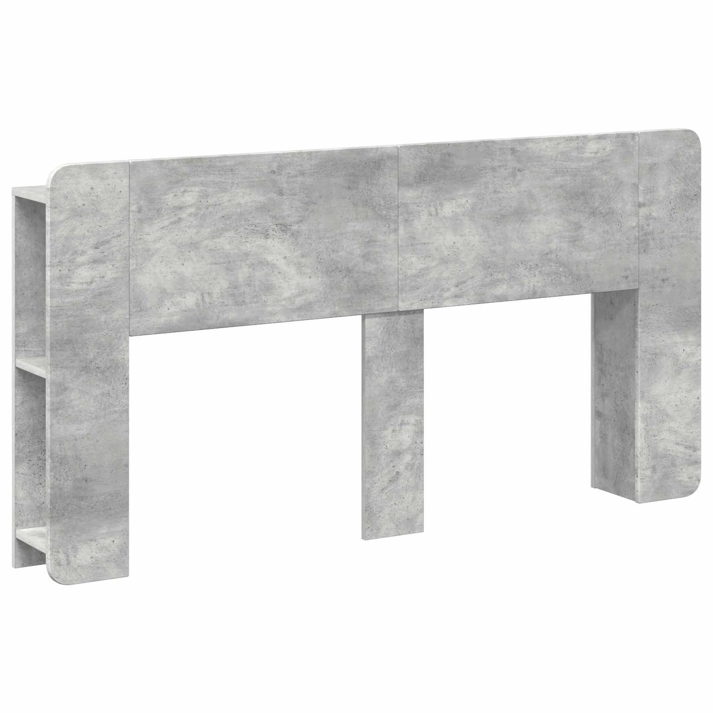 Headboard Cabinet with Storage Concrete Grey Engineered Wood