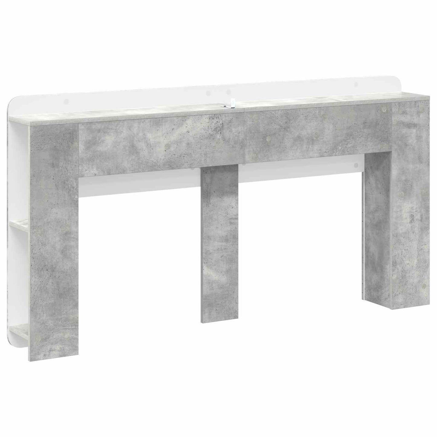 Headboard Cabinet with Storage Concrete Grey Engineered Wood