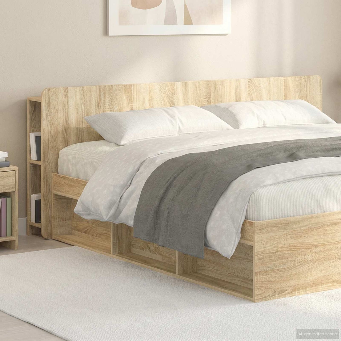 Headboard Cabinet with Storage Sonoma Oak Engineered Wood