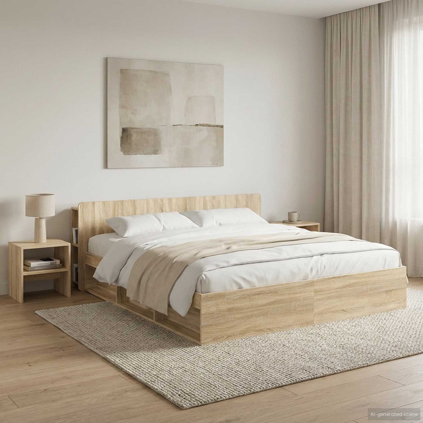 Headboard Cabinet with Storage Sonoma Oak Engineered Wood