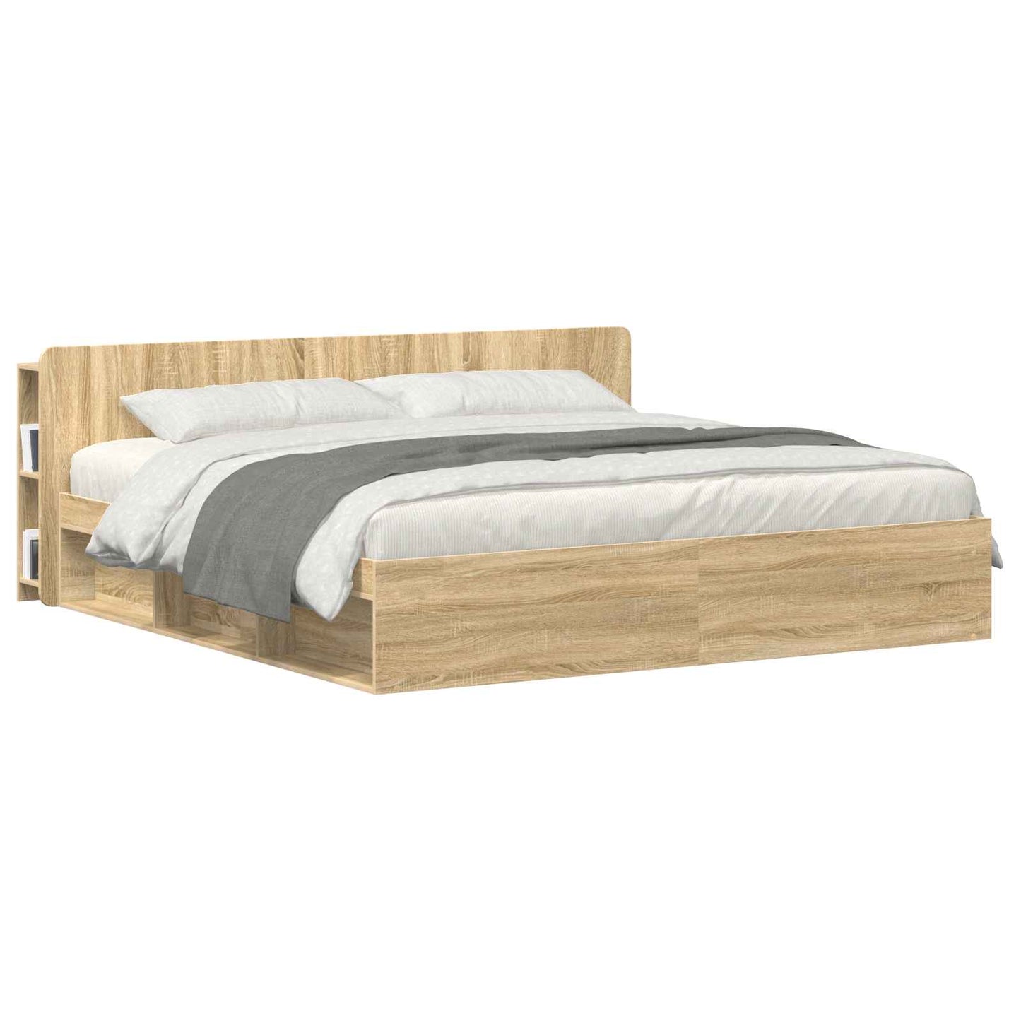 Headboard Cabinet with Storage Sonoma Oak Engineered Wood