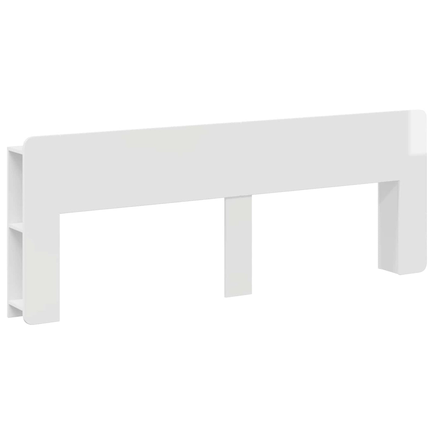 Headboard Cabinet with Storage High Gloss White Engineered Wood