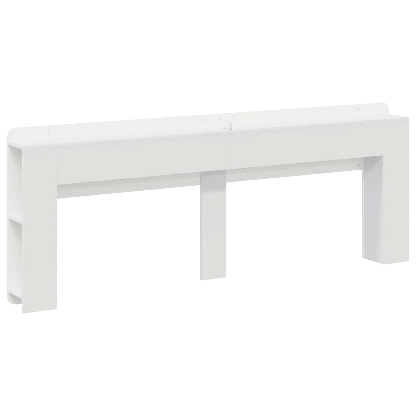 Headboard Cabinet with Storage High Gloss White Engineered Wood