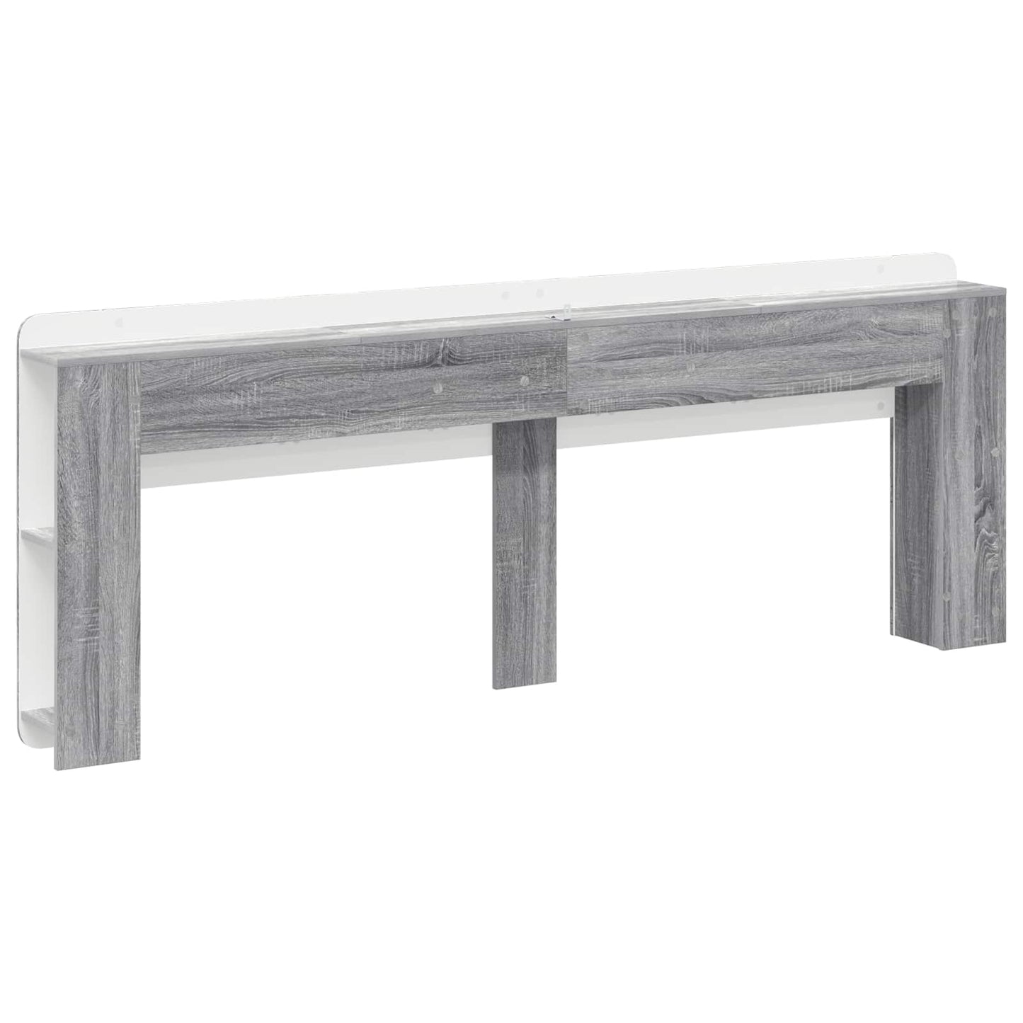 Headboard Cabinet with Storage Grey Sonoma Engineered Wood