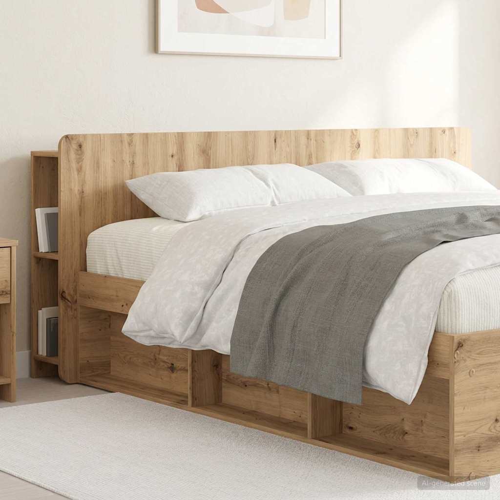 Headboard Cabinet with Storage Artisan Oak Engineered Wood