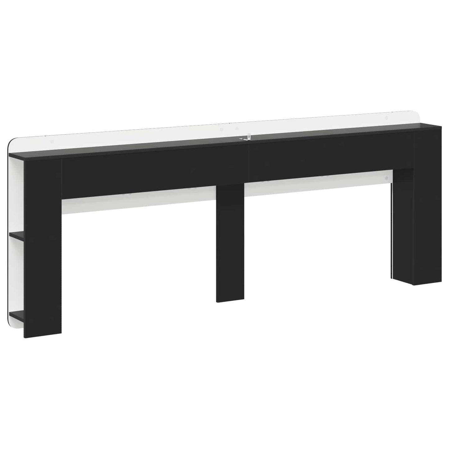 Headboard Cabinet with Storage Black Engineered Wood