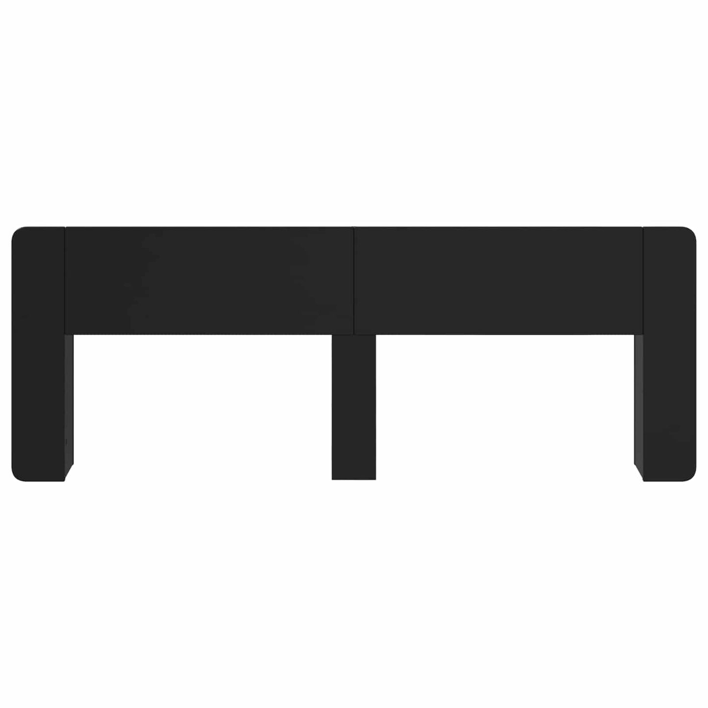 Headboard Cabinet with Storage Black Engineered Wood