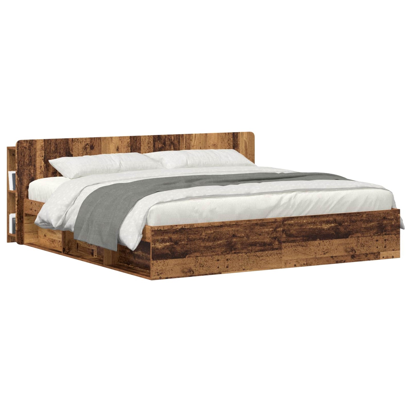 Headboard Cabinet with Storage Old Wood Engineered Wood