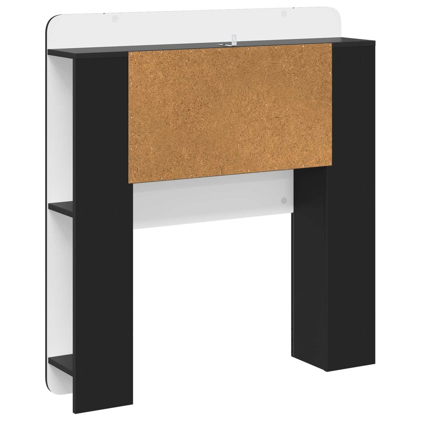 Headboard Cabinet with Storage Black Engineered Wood