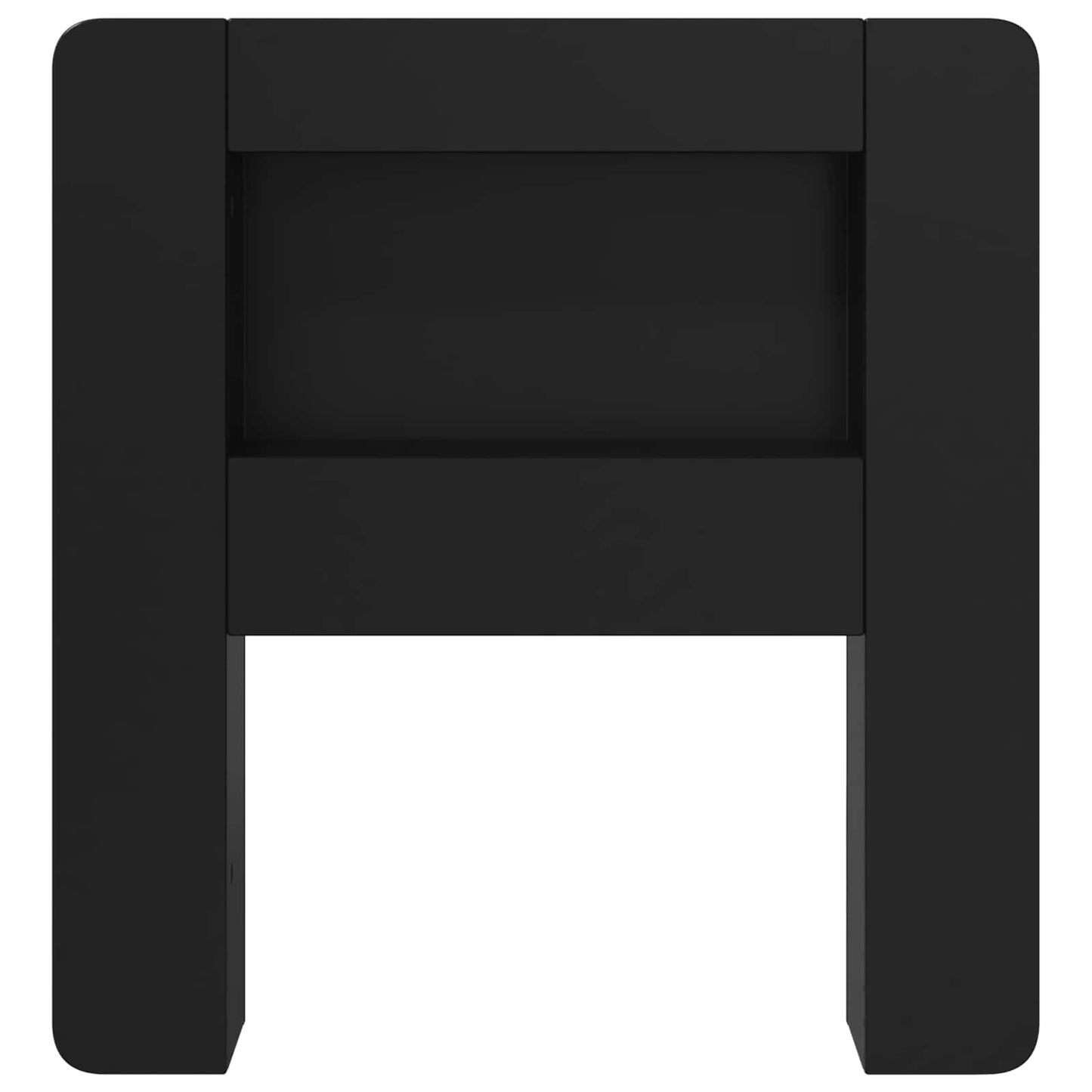 Headboard Cabinet with Storage Black Engineered Wood