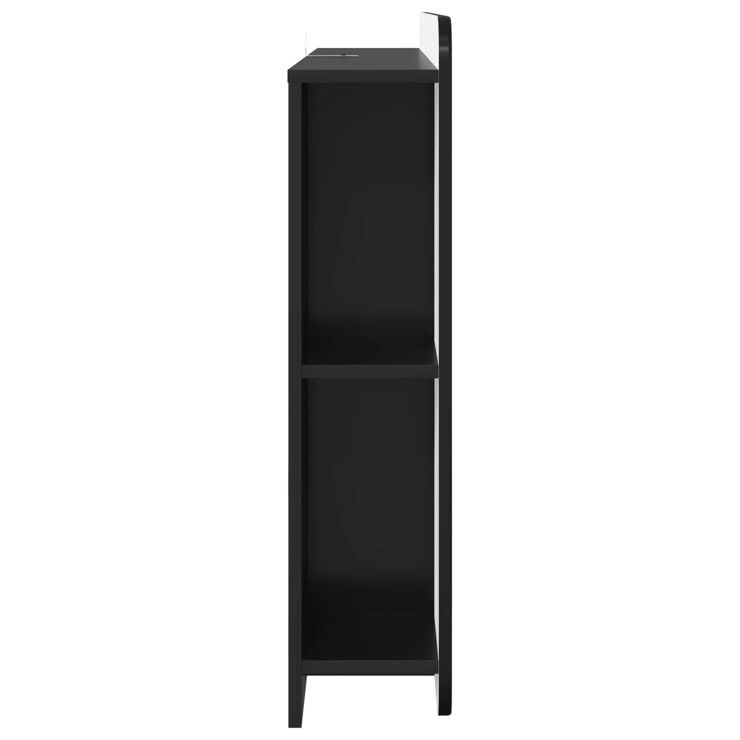 Headboard Cabinet with Storage Black Engineered Wood