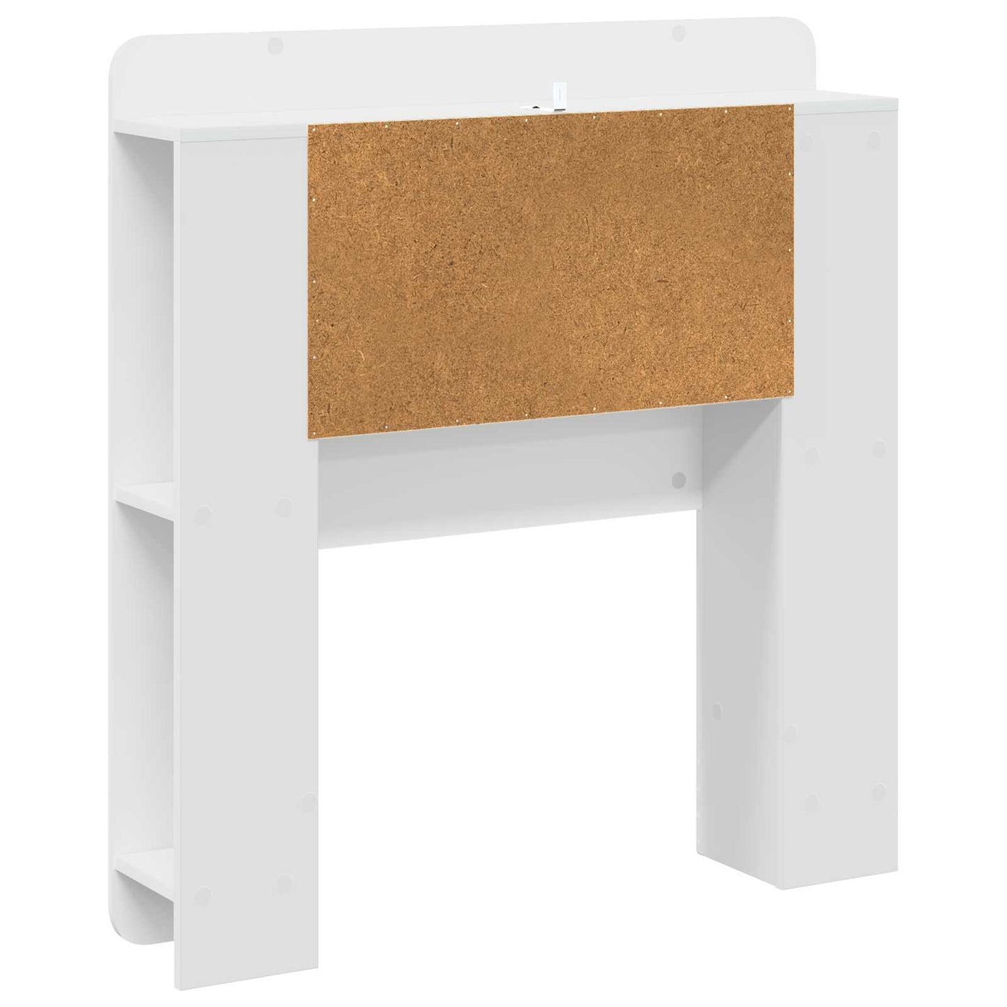 Headboard Cabinet with Storage High Gloss White Engineered Wood