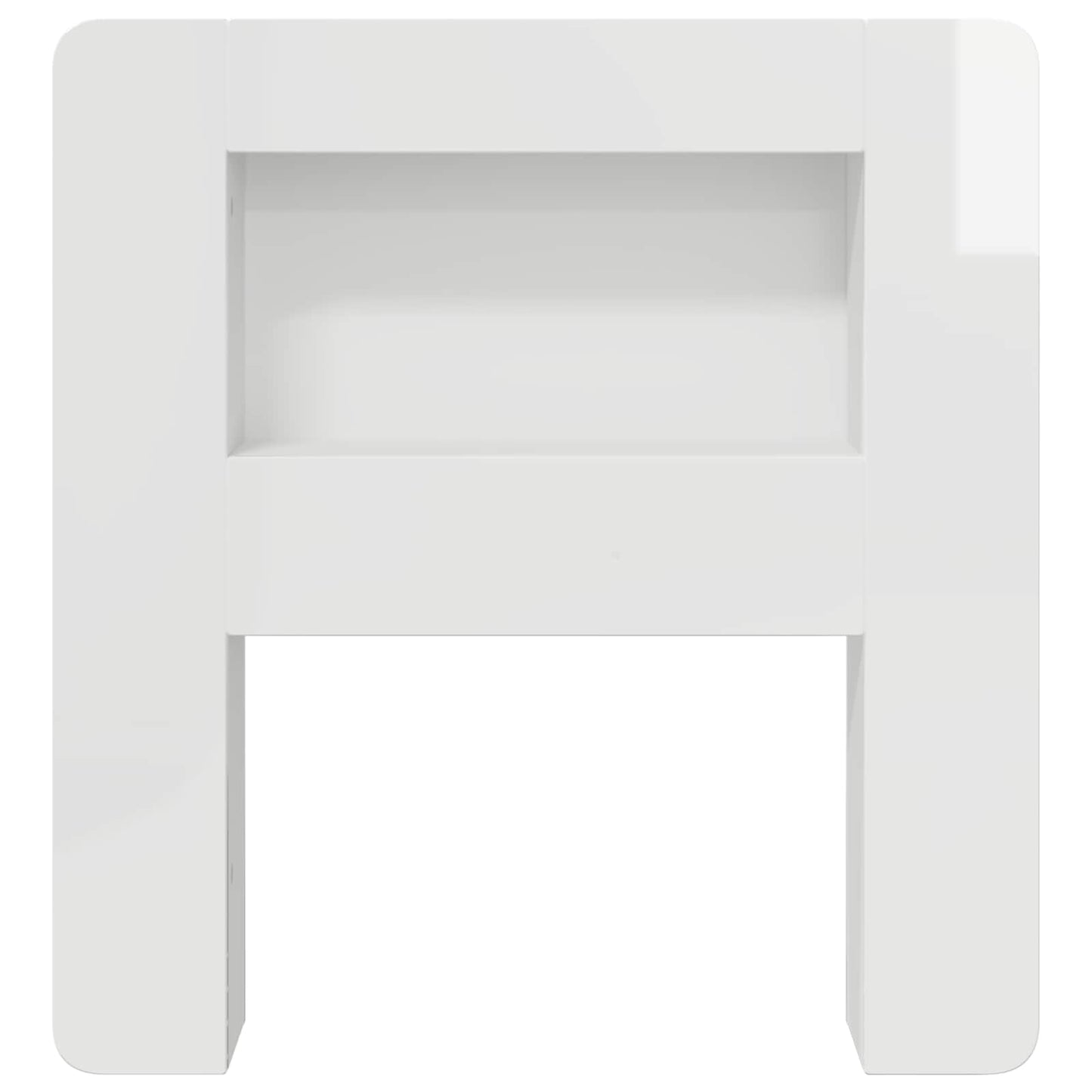 Headboard Cabinet with Storage High Gloss White Engineered Wood