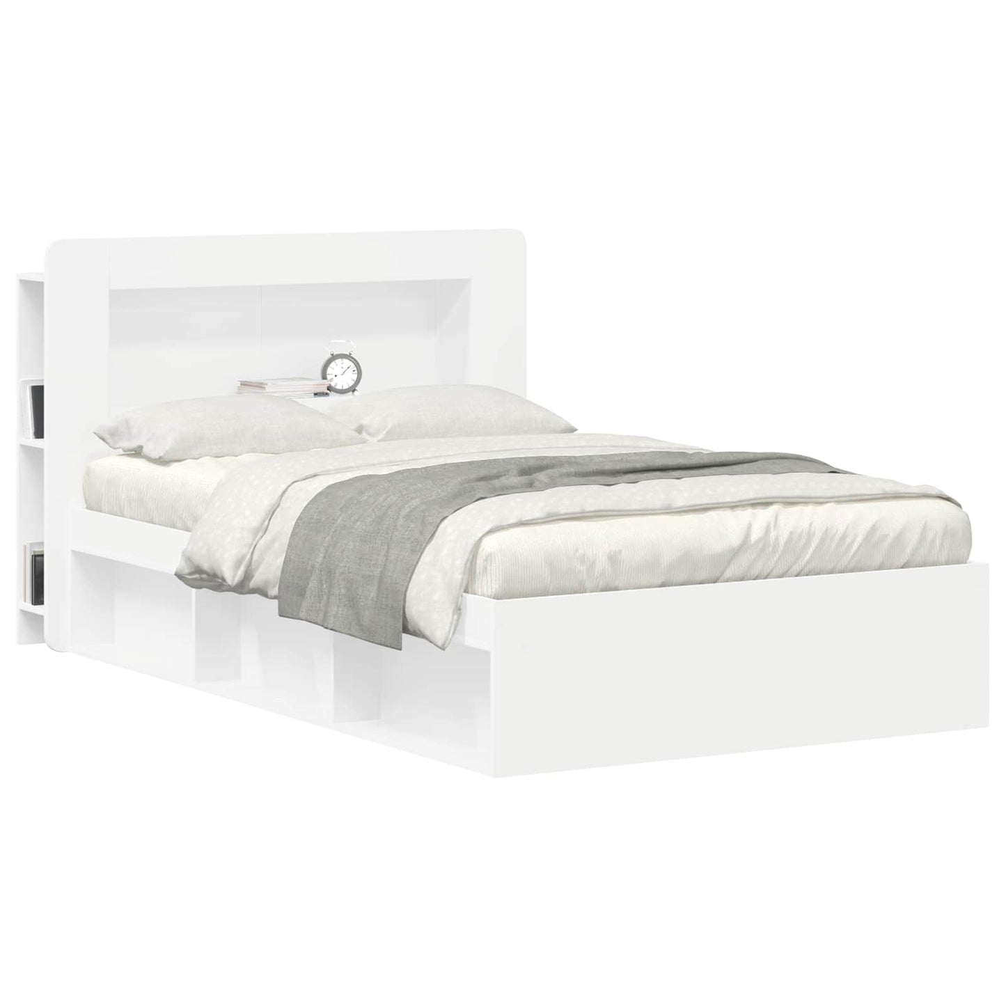 Headboard Cabinet with Storage White Engineered Wood